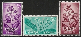 RIO MUNI-1964-ED. 42 A 44 COMPLETA -DIA DEL SELLO DE 1963. FLORES DE PLANTAS-NUEVO SIN FIJASELLOS-MNH - Rio Muni