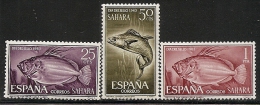 SAHARA-1964-ED. 222 A 224 COMPLETA- DIA DEL SELLO DE 1963. PECES. SAN PEDRO Y TASARTE-NUEVO SIN FIJASELLOS - Sahara Spagnolo