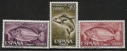 SAHARA-1964-ED. 222 A 224 COMPLETA- DIA DEL SELLO DE 1963. PECES. SAN PEDRO Y TASARTE-NUEVO SIN FIJASELLOS - Spaanse Sahara