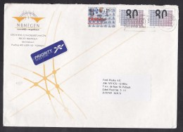 Netherlands: Cover To Germany, 1998, 3 Stamps, Priority Label, Cow, Delft Blue Porcelain, Heritage (traces Of Use) - Lettres & Documents