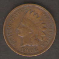 U.S.A. - STATI UNITI D' AMERICA - ONE CENT ( 1906 ) - INDIAN HEAD - 1859-1909: Indian Head