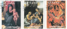 GuyanaBritannica - 3 Val. Used  Natale '91 - Guyane Britannique (...-1966)