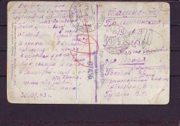 MCOVERS -7- 61 POST CARD SEND FROM ROSTOV/DON TO TASHKENT. CENZURA AND "DOPLATIT'" MARKS. - Lettres & Documents