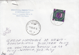 25327- PEACH LEAVED BELLFLOWER, STAMPS ON REGISTERED COVER, 2009, ROMANIA - Lettres & Documents