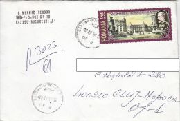 25328- OLD BUCHAREST- UNIVERSITY SQUARE, STAMPS ON REGISTERED COVER, 2011, ROMANIA - Cartas & Documentos