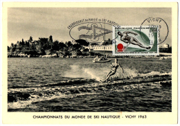 Vichy Allier Championnat Monde Ski Nautique 1963 Cp Maximum état Superbe - Water-skiing