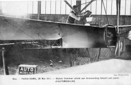 BUC PARIS ROME 28/05/1911 BIPLAN SOMMER PILOTE PAR KIMMERLING FAISANT SON PLEIN D'AUTOMOBILINE - Buc
