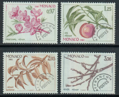 Monaco 1982 Precancels: Branch Of A Peach Tree In Four Seasons. Mi 1516-1519 MNH - Prematasellado