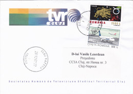 TELEVISION COVERS,HOROSCOPE STAMPS ON COVER  2002  ROMANIA - Lettres & Documents