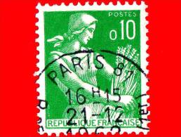 FRANCIA - Usato - 1959 - Agricoltura - Professioni  - Mietitrice - 0.10 - 1957-1959 Oogst