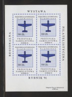 POLAND 1991 RYBNIK FLIGHT POST STAMP SHEETLET NHM SCARCE AIRCRAFT PLANE - Ungebraucht