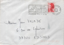 Lettre Football Flamme =o 68 Mulhouse 25-4 1986 "Coupe Nationale De Football Minimes .....16 Au 20 Juin 1986 - Covers & Documents