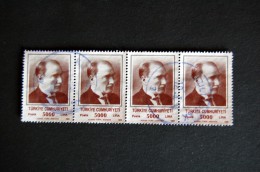 Turkey - 1989 Ataturk 5000.L - Strip Of 4 - Gebraucht