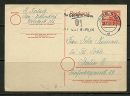 Deutschland 1952 Postkarte Ganzsache Berlin 8 Pf. Mit Maschinenwerbestempel Polizei Berlin - Postcards - Used