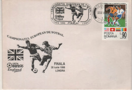Lettre Football Roumanie Cluo Napoca 30 06 96. "Championnat Européen De Football Finale à Londre - Storia Postale