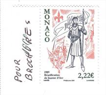 F1267 - MONACO S. Giovanna D´arco Beatification Jeanne D´Arco - Francobollo Nuovo - Unused Stamps