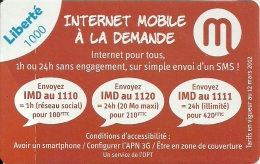 Nouvelle Calédonie - Télécarte Phonecard Recharge Liberté - Utilisée / Used - Nouvelle-Calédonie