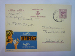 Carte Postale  ENTIER  Publicitaire   "Koffie  Clé D'OR " - Autres & Non Classés