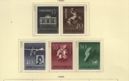 Yougoslavie (1960) - "Anniversaires" Neufs** - Unused Stamps