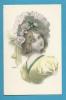 CPA Art Nouveau Série Rosée Du Mai - Portrait Jeune Femme Chapeau Roses Ill. W. BRAUN - Braun, W.
