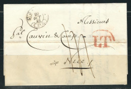 SUISSE 1842 Marque Postale Taxée De Saint Gallen Pour Nice - ...-1845 Prefilatelia