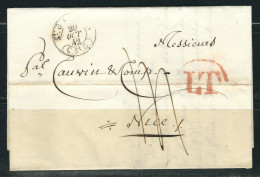 SUISSE 1842 Marque Postale Taxée De Saint Gallen Pour Nice - ...-1845 Vorphilatelie