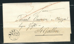 SUISSE 1843 Marque Postale Taxée De Ebnat - ...-1845 Prephilately