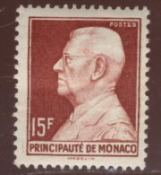Monaco - Oblitéré - Charnière Y&T N° 305B Prince Louis II 15f Brun Carminé - Oblitérés