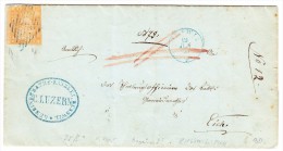 Schweiz 16.6.1855 Ruswil Lu 20Rp. Strubel Zu.#25B Auf Brief Nach Eich - Storia Postale