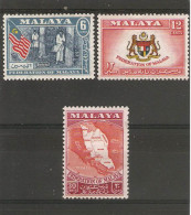 MALAYAN FEDERATION 1957 Values To 30c SG 1, 2, 4 MOUNTED MINT Cat £4.25 - Fédération De Malaya