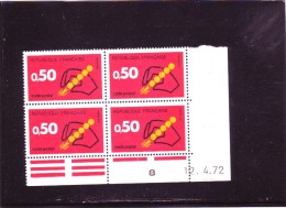 N° 1720 - 0,50F CODE POSTAL - B De A+B -1° Partie Du Tirage Du 6.4.72 Au 2.6.72 - 12.04.1972 - - 1970-1979