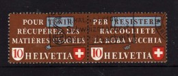 SVIZZERA°- Se Tenant - Zum.Z33e - Mi.WZd.4 - Timbres Pour La Récuperation Des Matières Usagées - Se-Tenant