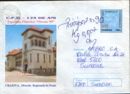 Romania - Postal Stationery Cover 1999 Used - U.P.U.- 125 Years ,Regional Postal Directorate Of Craiova - UPU (Unión Postal Universal)