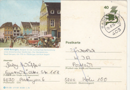 25356- RATINGEN MARKET SQUARE, POSTCARD STATIONERY, 1976, GERMANY - Cartoline Illustrate - Usati