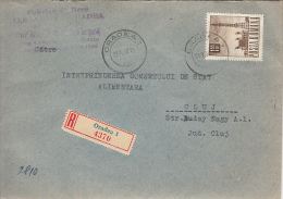 25385- RADIO TOWER, STAMPS ON REGISTERED COVER, 1968, ROMANIA - Lettres & Documents