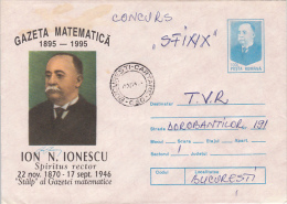 25459- ION IONESCU, MATHEMATICIAN, COVER STATIONERY, 1995, ROMANIA - Computers