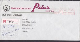 Portugal PILAR Limitada Registered Certificado Label S. JOAO DA MADEIRA 1990 Meter Cover Letra - Lettres & Documents