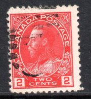 Canada 1911-12 King George V Definitives - 2c Deep Rose-red Used - Usati
