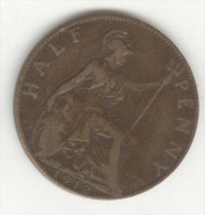 1/2 Penny Grande-Bretagne / Great Britain 1912 Georges V / Georgius V - C. 1/2 Penny