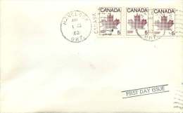 1982   5 Cents Stylized Maple Leaf From Booklet Sc 940 X3   Very Rare FDC - 1981-1990