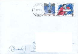 2013  Lettre Avion Pour Le Canada Tennis Sur Table Yv 4747 Avec Vignette Attenante - Lettres & Documents