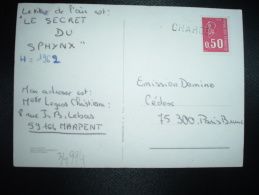 CP TP MARIANNE DE BEQUET 0,50 Annulé à L'arrivée Par GRIFFE:  CHARGE (RARE) - 1971-1976 Marianne (Béquet)
