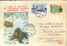 Romania - Postal Stationery Cover 2002 Used - Walruses Are Protected - Arctic Tierwelt