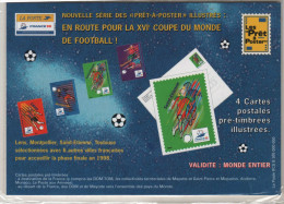 Lot De 4 Cartes Postales Pré-timbrées Illustrées Football "Lens-Montpellier-St Etienne-Toulouse" Validité Monde Entier - Lettres & Documents