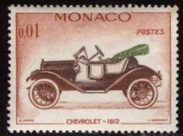 Monaco - Oblitéré - Charnière  Y&T 1961 N° 557 Véhicules Anciens : Chevrolet 1912 -1c Orange Brun - Used Stamps