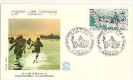 FRANCIA - FDC - 30° ANNIVERSARIO SBARCO IN NORMANDIA  - ANNO 1974  - FDC STORICA N° 881 - Lettres & Documents