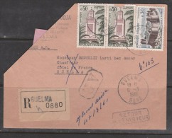 ALGERIE LETTRE RECOMMANDEE AVEC AR CACHET GUELMA DU 6.3.1961 GRIFFE RETOUR A L'ENVOYEUR - Covers & Documents