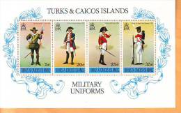 Turks And Caicos 1975 Y Military Uniforms Mi No Bl 5 MNH - Turks & Caicos