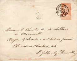 BE Briefumschlag 1897 BRUXELLES DEPART Nach St. GILLES-CHEZ-BRUXELLES - Buste-lettere
