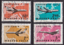 Aviation - HONGRIE - Airbus A-300 B, Tupolev Tu 144, Tu 154, Illiouchine Il-62 - N° 392-394-395-397 - 1977 - Used Stamps